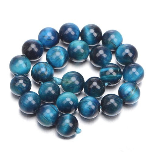 A++ Sky Blue Tiger Eye Round Beads 6mm 8mm 10mm 12mm - Picture 4 of 7