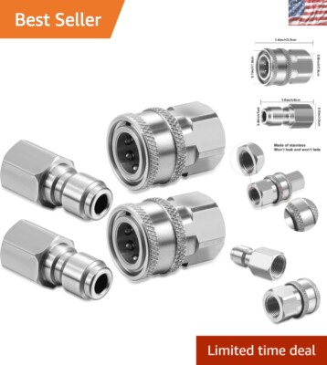 #ad Stainless Steel Quick Connector Kit for Pressure Washers 2 Sets 3 8 Inch $18.89