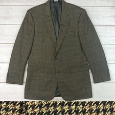 Jos. A. Bank 42 L Wool Cashmere Brown Houndstooth Windowpane Sport Coat Jacket