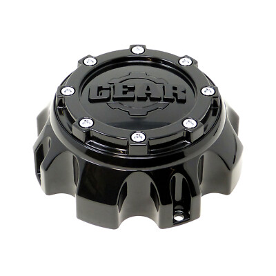 CAP-8L-B14 / Gear Offroad Gloss Black with Chrome Rivets Bolt-On