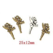 25 12MM Alloy Charm angel Cute Pendant For DIY Jewelry Crafts 100pcs