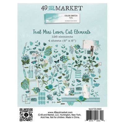 Color Swatch: Teal Mini Laser Cut Outs-Elements - 2 Pack