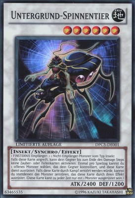YuGiOh Untergrund-Spinnentier DPC5-DE001 Super Rare GD unl.