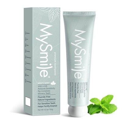 MySmile 10% Nano Hydroxyapatite Toothpaste Fluoride Free Sensitive Teeth 4.2oz
