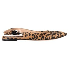 Gianvito Rossi Leopard-Print Slingback Ballet Flats In  Satin Women Brown Size