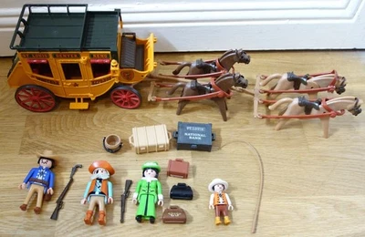 Geobra Playmobil 3803 CowBoy Diligence Western Express Complet Proche du Neuf ! - Photo 1/4