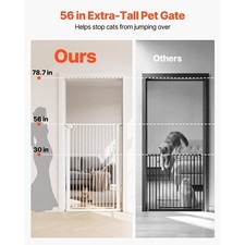 Extra Tall Pet Gate for Cats, 29-41 in Adjustable Width, 56 in High Dog Gate, wi