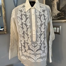 Filipino Barong Tagalog Vintage Organza Fancy Embroidery