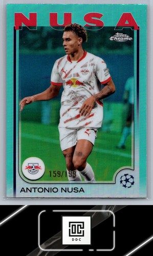 2024-25 Topps Chrome UEFA Competitions #175 Antonio Nusa Aqua Refractor #/199