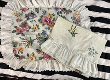 Set of 2 Vintage Cottage Core Floral Sham Ruffled Pillow Case Westpoint Stevens