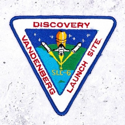 Vintage NASA Discovery SLC-6 Patch   Vandenberg Shuttle Launch Site   Iron-On