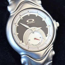 Vintage Oakley Jury Watch Swiss Stainless Steel Sapphire Crystal 34mm w/Box RARE