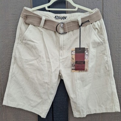 Plugg Co. NYC Tan Cargo Shorts Size 33 With Belt  New!