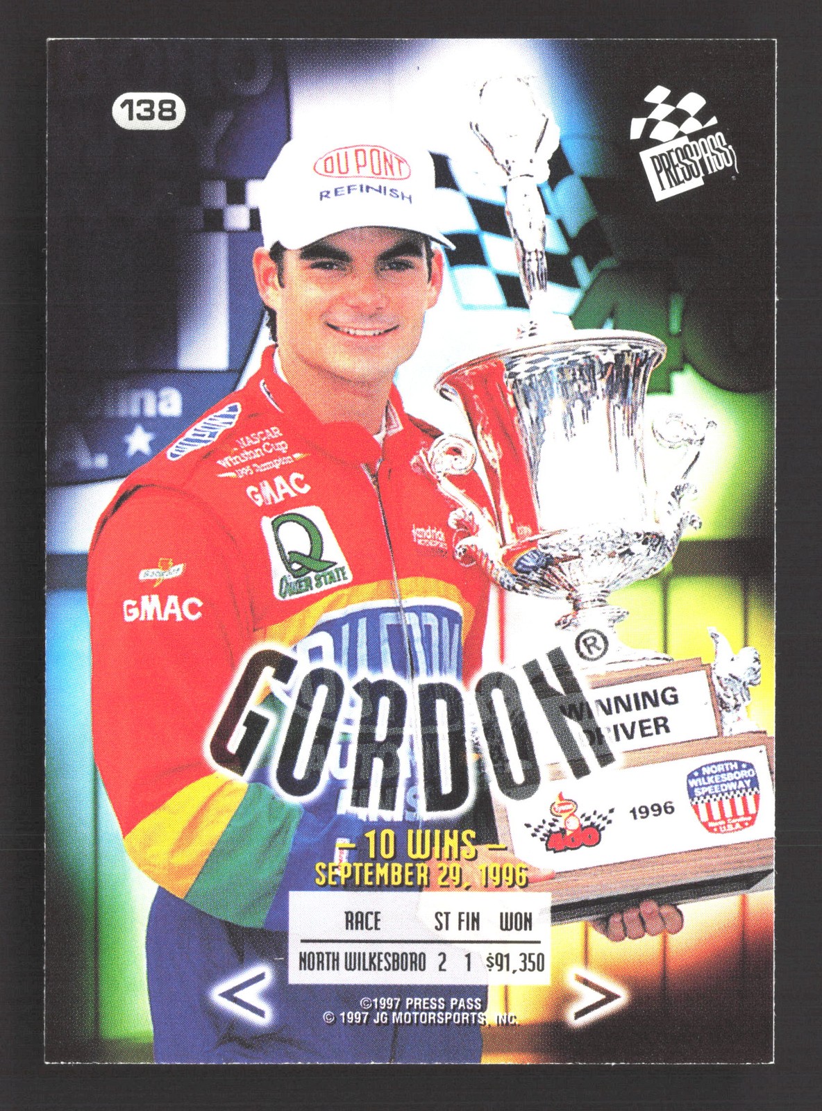 Jeff Gordon 1997 Press Pass #138