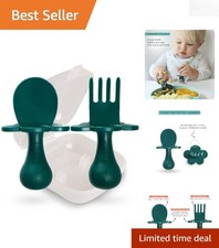 Ergonomic Baby Fork and Spoon Set - Dishwasher Safe, Ideal for Ages 1-11