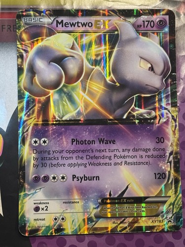 2016 Pokemon MEWTWO EX |  XY183 Black Star Promo Holo MP Card