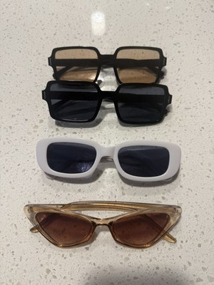 Womens Mod Fashion Rectangular Cat Eye Thick Temple Designer Sunglasses