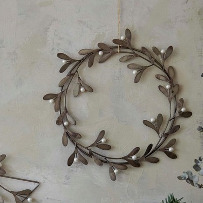 Weihnachten Mistelzweig Metallkranz wiederverwendbar festlich Deko Wand Türbehang
