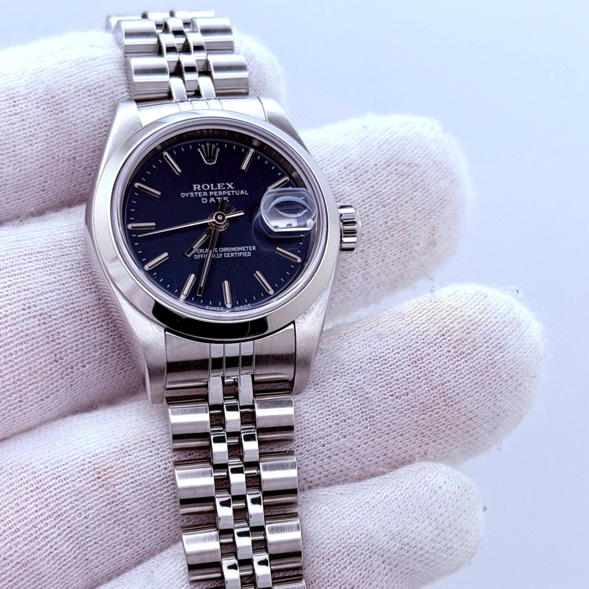 Rolex Ladies Datejust 79160 26mm Blue Dial Jubilee Stainless Steel