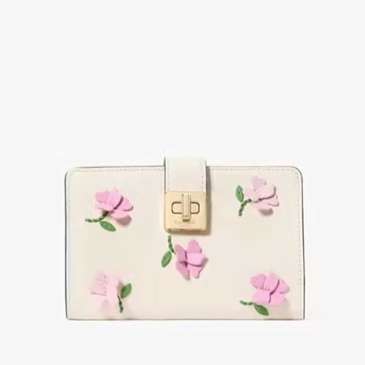 Kate Spade KK250 Phoebe Floral Applique Turnlock Medium