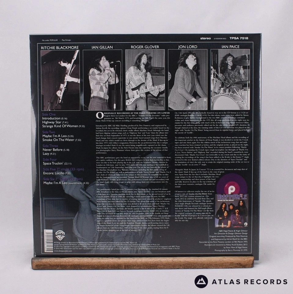 Deep Purple In Concert '72 180G 7' Double LP + 7" Single Vinyl Record - NEW - Image 3 of 4