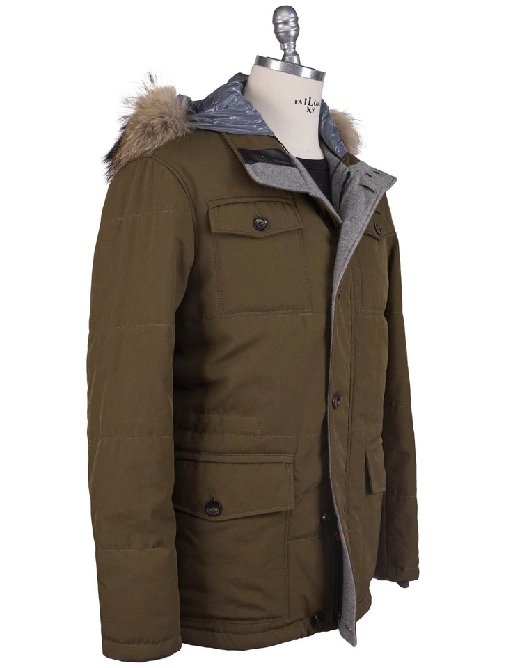 НОВЫЙ KITON PL ХЛОПОК С МУТНЫЙ МЕХ ПАЛЬТО США 40 - ЕС 50 TC274 - Изображение 2 из 4