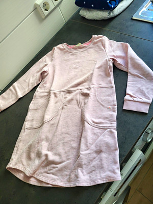 H&M Basic Mädchen Sweatshirt-Shirtkleid Gr. 122/128 Rosa Langarm mit Taschen