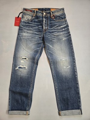 TRAMAROSSA DANTE SELVEDGE STRAIGHT FIT 5 POCKET COTTON MENS BLUE JEANS SZ 32 (C)