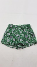 Crewcuts Shorts Girls 10 Green Floral Print Ruffle Pull On Cotton Blend J.Crew