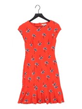 Boden A-Line Midi Dress UK10 in Orange
