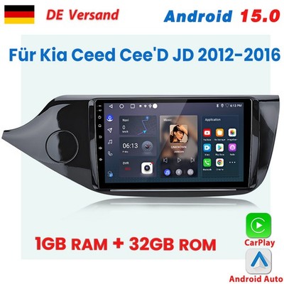 Für KIA Cee'D JD 2012-2016 Android 15 Apple Carplay GPS Navi BT FM Wifi 32G DAB+