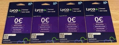 Ano-Sim LycaMobile SIM Card SIM Karte (0€*) NEW OVP (PRE-ACTIVATED)