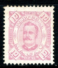 Portugal 1894 Macau 10R Red Violet Mint W479