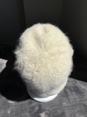 Rare Vintage Kangol Ivory Fuzzy Angora Fur Y2k Large Bucket 