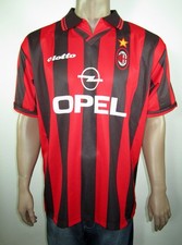 AC Milan 1995-96 Lotto Home Kit Jersey Opel Soccer Football Shirt XXL NWT Vtg