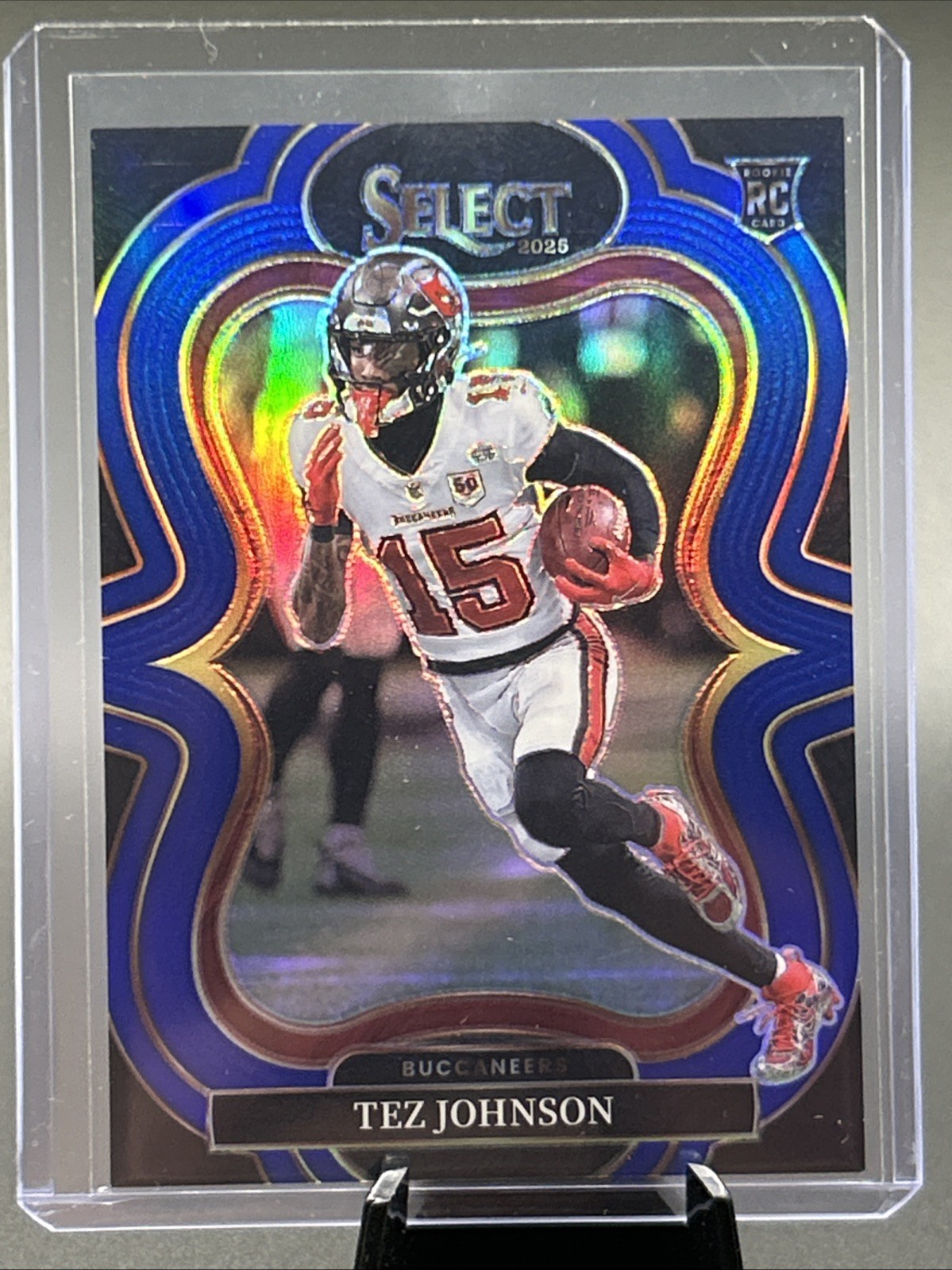 2025 Panini Select Tez Johnson RC Blue Prizm /99 Tampa Bay Buccaneers #338