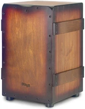 Stagg Crate Cajón with Sunburst Brown Finish - CAJ-CRATE-SBB