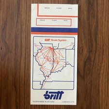 Britt Airways Ticket Wallet/Jacket - 1980 s