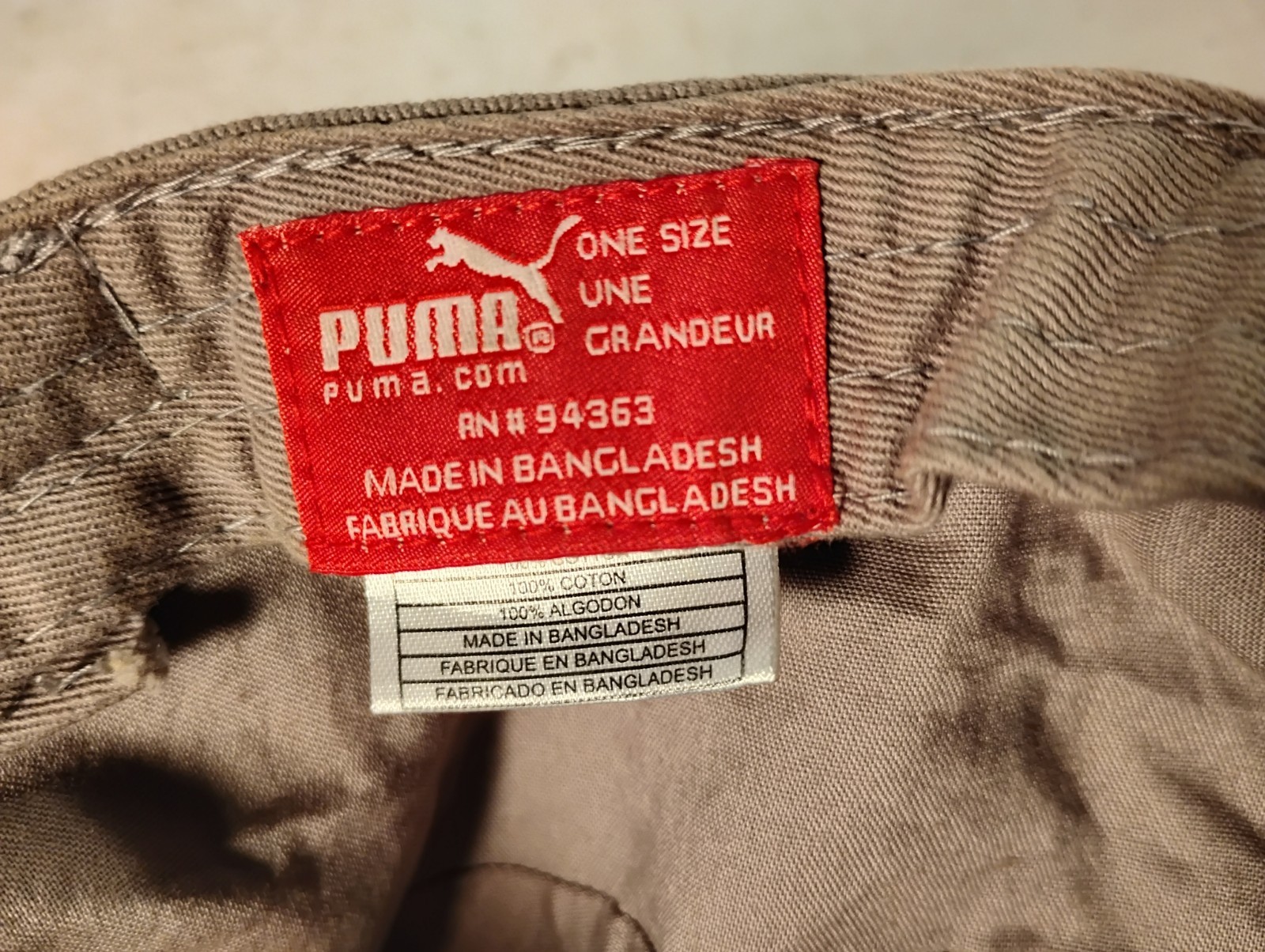 Puma Beige Hat Onesize Adjustable Distressed. - image 7