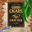 Vintage Cigar Lover Wall Decor Pre Drilled Metal Tin Sign 8x12