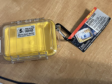 Pelican 1010 Micro Case Yellow w Clear Top Water Resistant Crushproof Dustproof