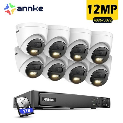 ANNKE 12MP PoE Überwachungskamera Aussen Set Farbige Nachtsicht mit 8CH NVR