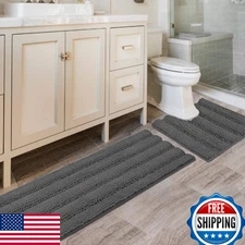 H.VERSAILTEX 2-Piece Bathroom Rug Set - Contour Rug & Mat, Ultra-Thick, Non-Slip