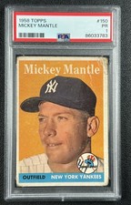 MICKEY MANTLE PSA 1 1958 TOPPS BASEBALL #150 YANKEES 3783