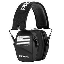 PROHEAR 016 Ear Protection Safety Earmuffs for Shooting, big, Usflag-black