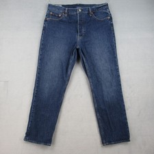 Gap Cheeky Straight High Rise Jeans Blue 32 14R Button Fly Stretch Denim 3489