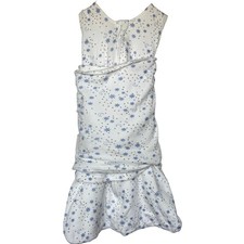 Halo SleepSack Swaddle Baby Wearable Blanket Stars Moons White Blue NB 0-3M