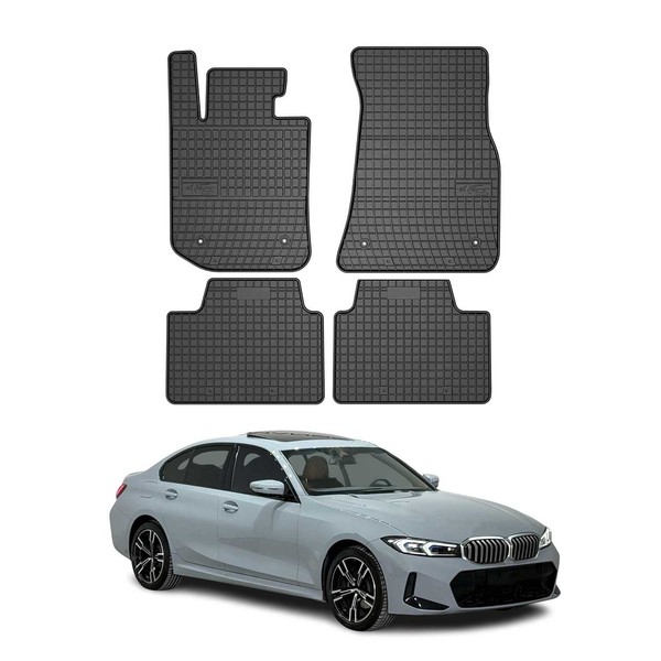 Omac Gummi FußMatten FüR BMW 3Er Limo Touring G20 G21 2019-2026 Schwarz 4X-image