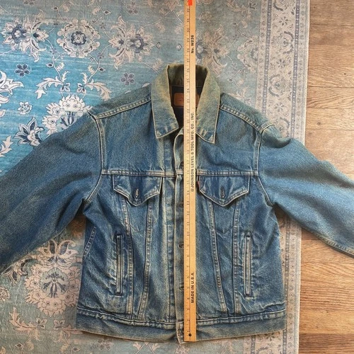 Levi's Vintage 80's Flannel-Lined Denim Trucker Jacket (70401 0824) - Size M/L image 7