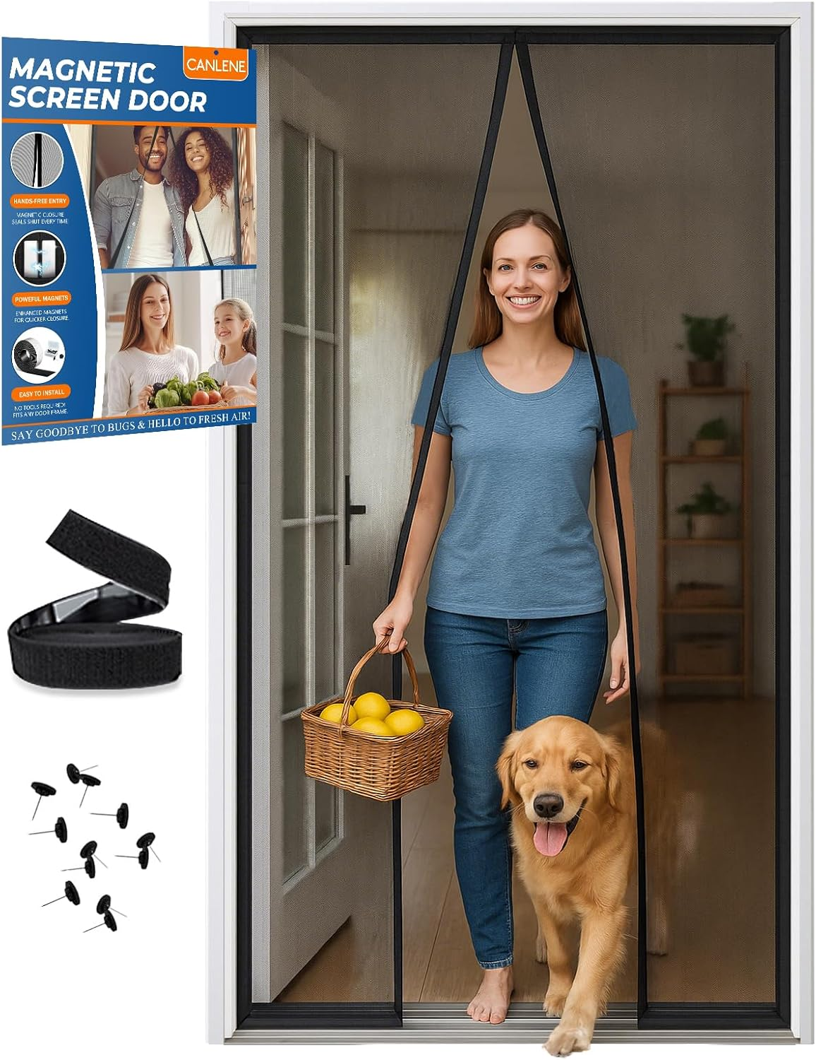 High-Density Magnetic Screen Door Mesh for Home Patio Tear Resistant Backdoor